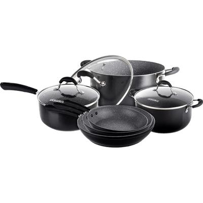 Batería Marmolizada 9 Piezas + Sartén Facoda 20cm Gratis